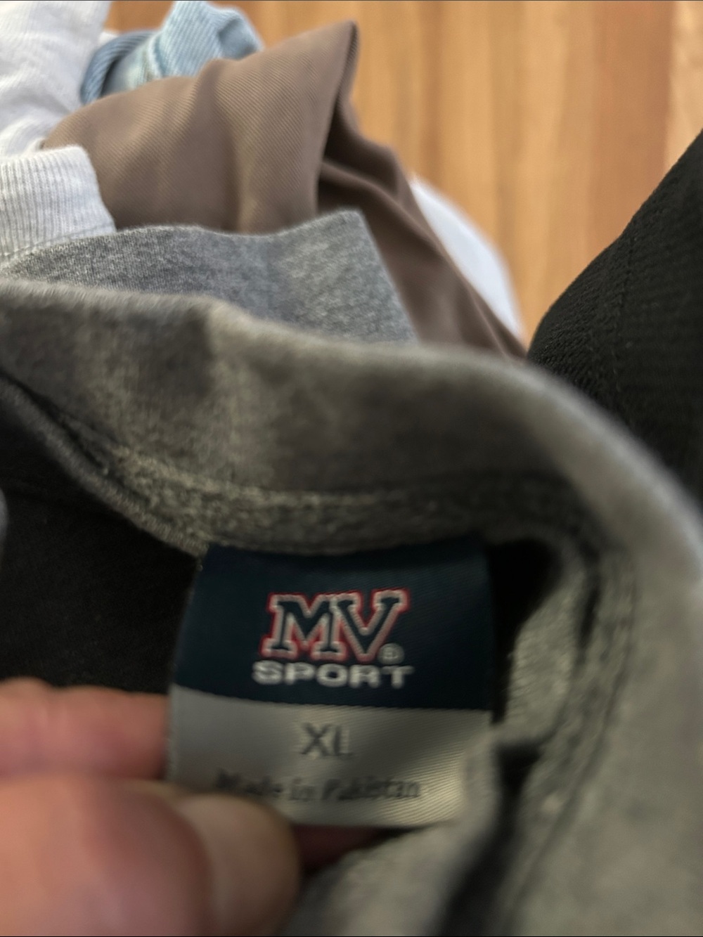 MV Sport Gray Anna Maria College Sweatshirt with White Lettering - Picture 4 of 4